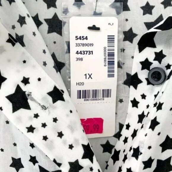 Addition Elle - 1x Love & Legend - Celestial Stars Button Down Shirt with Belt - Picture 6 of 10